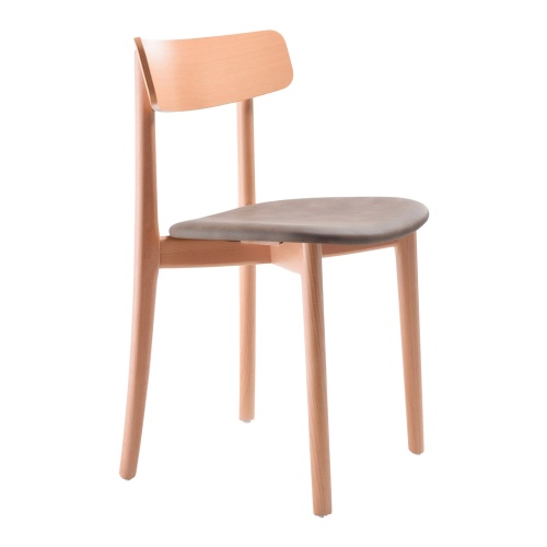 Chaise en bois rembourrée