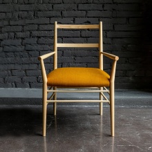 Fauteuil en frêne avec assise tressée B-2526 Alpha