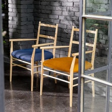 Fauteuil en frêne avec assise tressée B-2526 Alpha