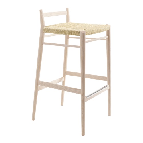 Tabouret de bar avec assise tressée