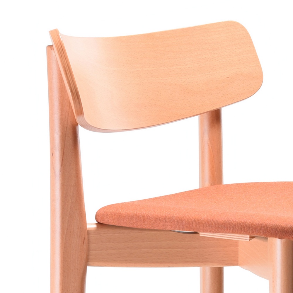 Wooden bar stool with solid or upholstered seat H-2452 Babar