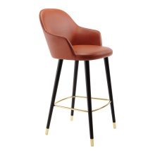 Wooden upholstered bar stool with metal sleeves H-2478 Cocktail