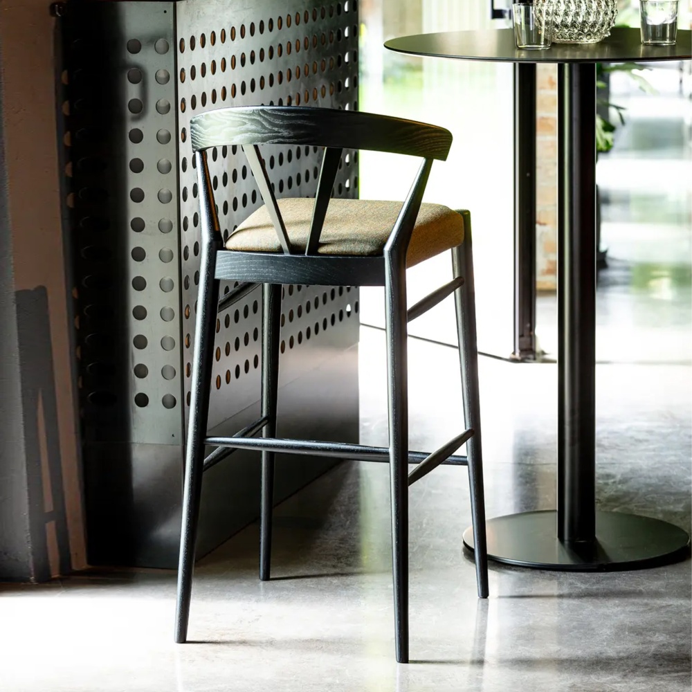 Wooden bar stool in Asian style H-2127 Ginger