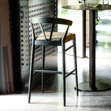 Wooden bar stool in Asian style H-2127 Ginger