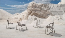 Outdoor stackable sled base steel bar stool Riviera Outdoor stackable sled base steel bar stool Riviera