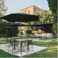 Outdoor stackable sled base steel bar stool Riviera Outdoor stackable sled base steel bar stool Riviera