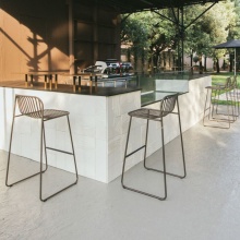 Outdoor stackable sled base steel bar stool Riviera Outdoor stackable sled base steel bar stool Riviera