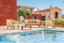 2/3 seater fabric garden sofa with aluminium frame D-9046 Angel