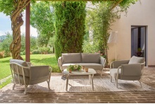 2/3 seater fabric garden sofa with aluminium frame D-9046 Angel