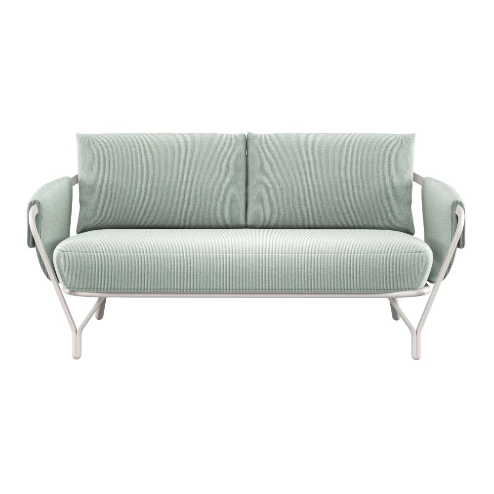 2/3 seater fabric garden sofa with aluminium frame D-9046 Angel