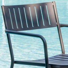 Stackable steel garden chair with armrests Bridge