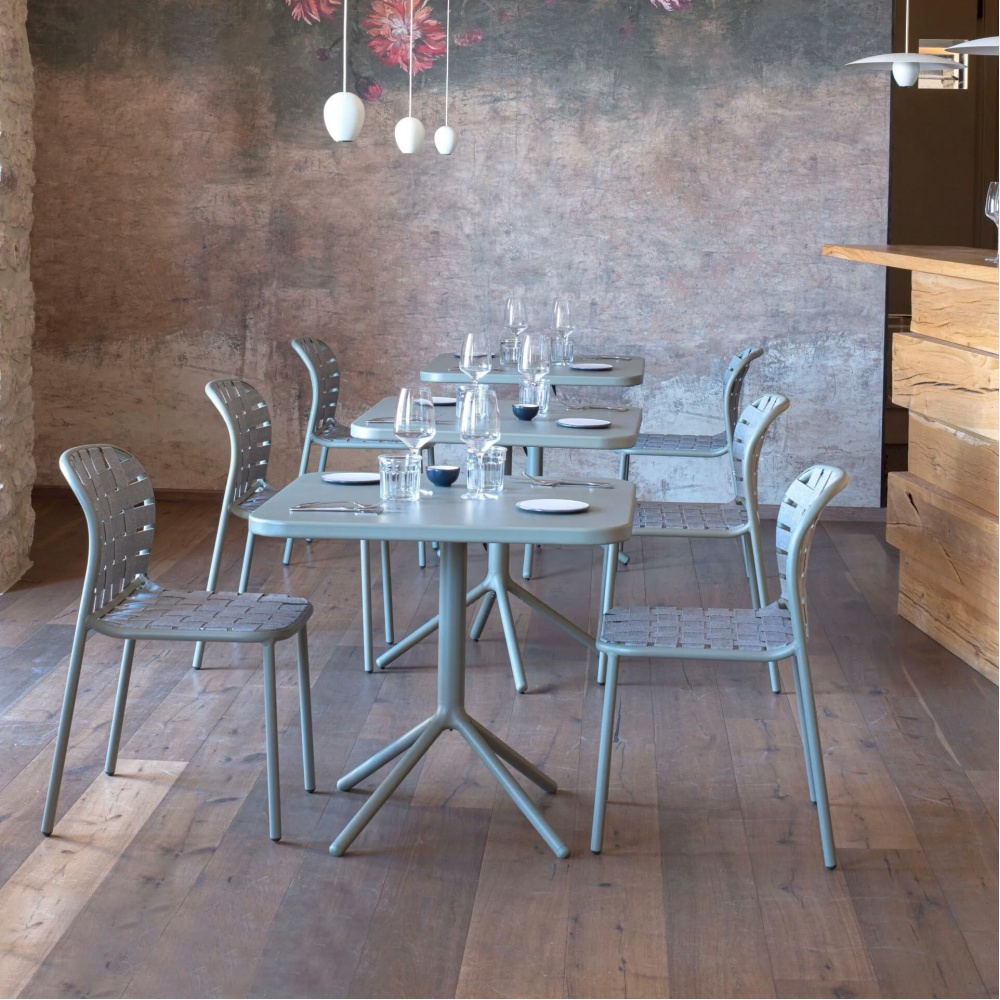Stackable aluminium garden chair with elastic betls Yard
