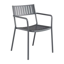 Stackable steel garden chair with armrests Bridge