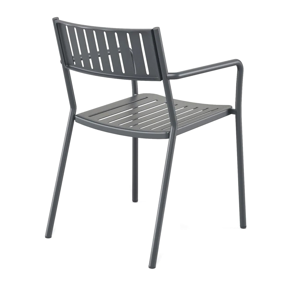 Stackable steel garden chair with armrests Bridge