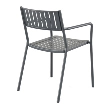 Stackable steel garden chair with armrests Bridge