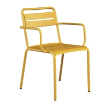 Stackable steel garden chair with armrests Star