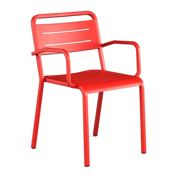 Aluminium chair with armrrests