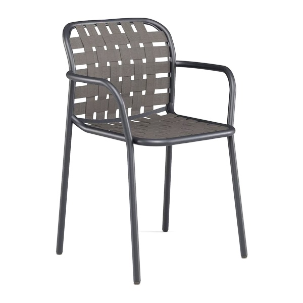 Chaise en aluminium avec sangles élastiques