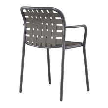 Stackable aluminium garden chair with elastic betls Yard