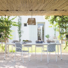 Stackable aluminium garden chair with elastic betls Yard