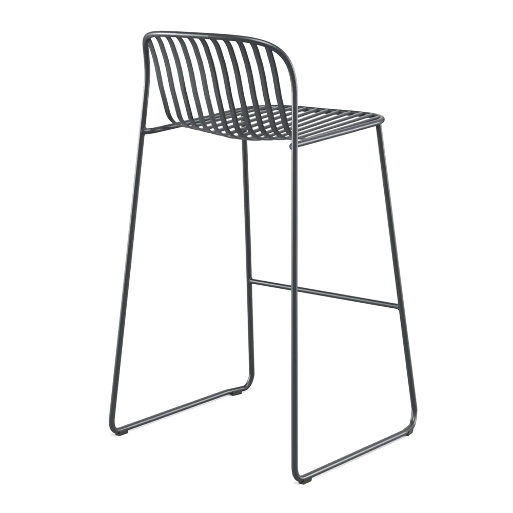 Outdoor stackable sled base steel bar stool Riviera Outdoor stackable sled base steel bar stool Riviera