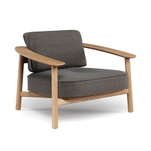 Fauteuil extérieur tapissé en teck M-6055 Twins