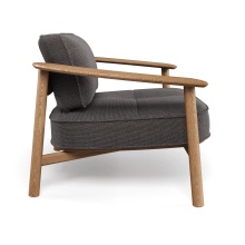 Fauteuil extérieur tapissé en teck M-6055 Twins