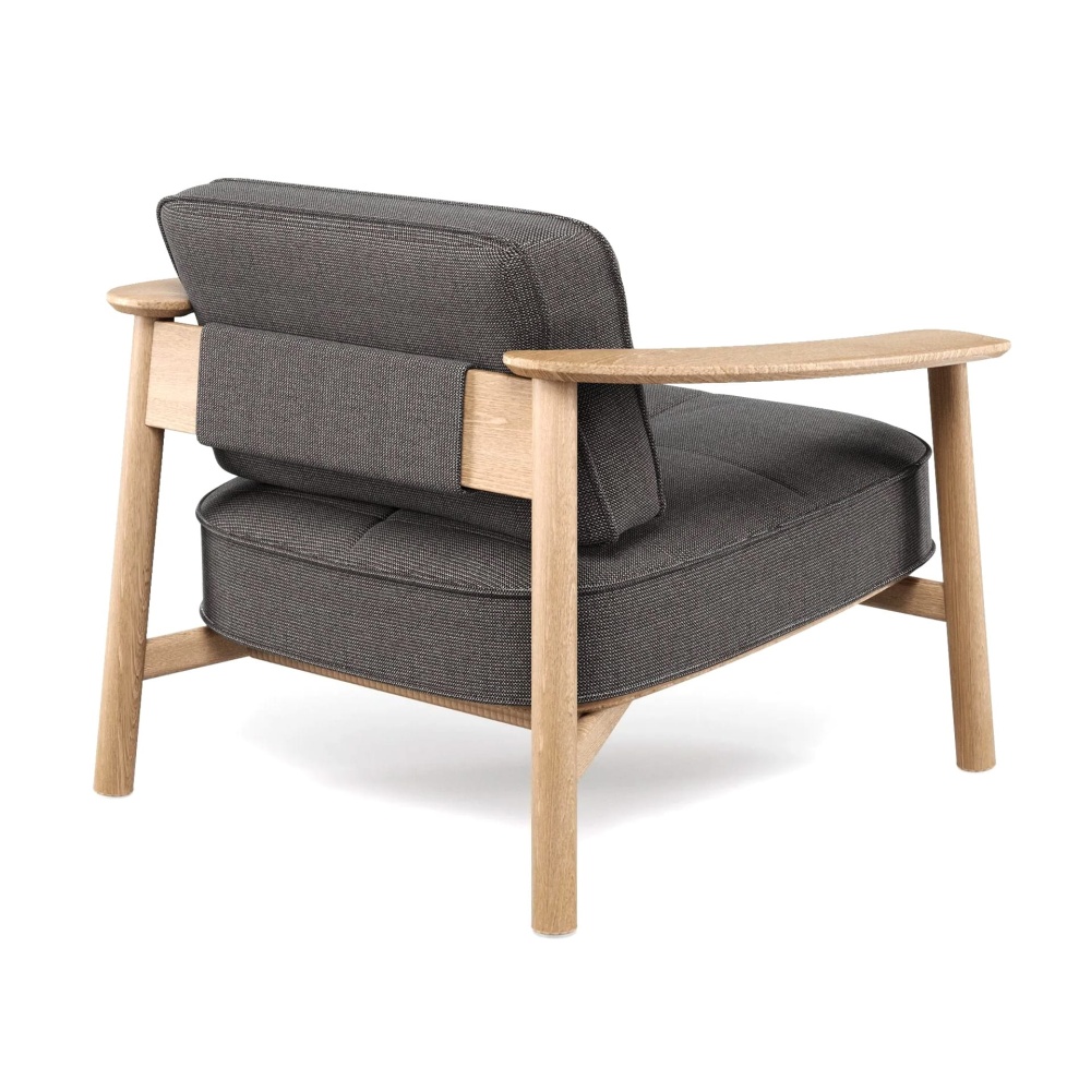 Fauteuil extérieur tapissé en teck M-6055 Twins
