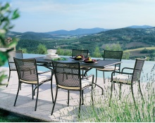 Steel extending table 160x90 with a reclangular top Athena 3428