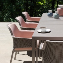Polypropylene fiberglass garden chair with armrests M-Net Relax