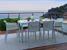 Table rectangulaire extensible 140/210×85 Rio Alu 140