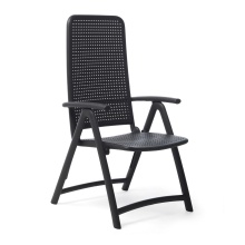 Polypropylene fiberglass folding armchair with perforated backrest B-Darsena