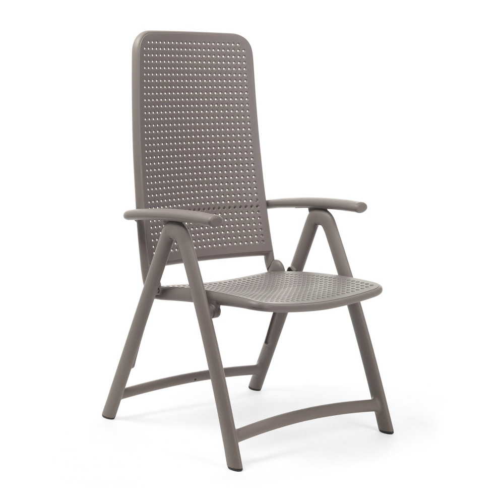 Polypropylene fiberglass folding armchair with perforated backrest B-Darsena