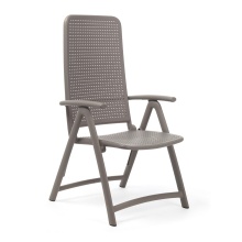 Polypropylene fiberglass folding armchair with perforated backrest B-Darsena