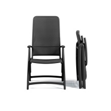 Polypropylene fiberglass folding armchair with perforated backrest B-Darsena