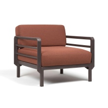 Outdoor fabric armchair with plastic frame D-Maximo