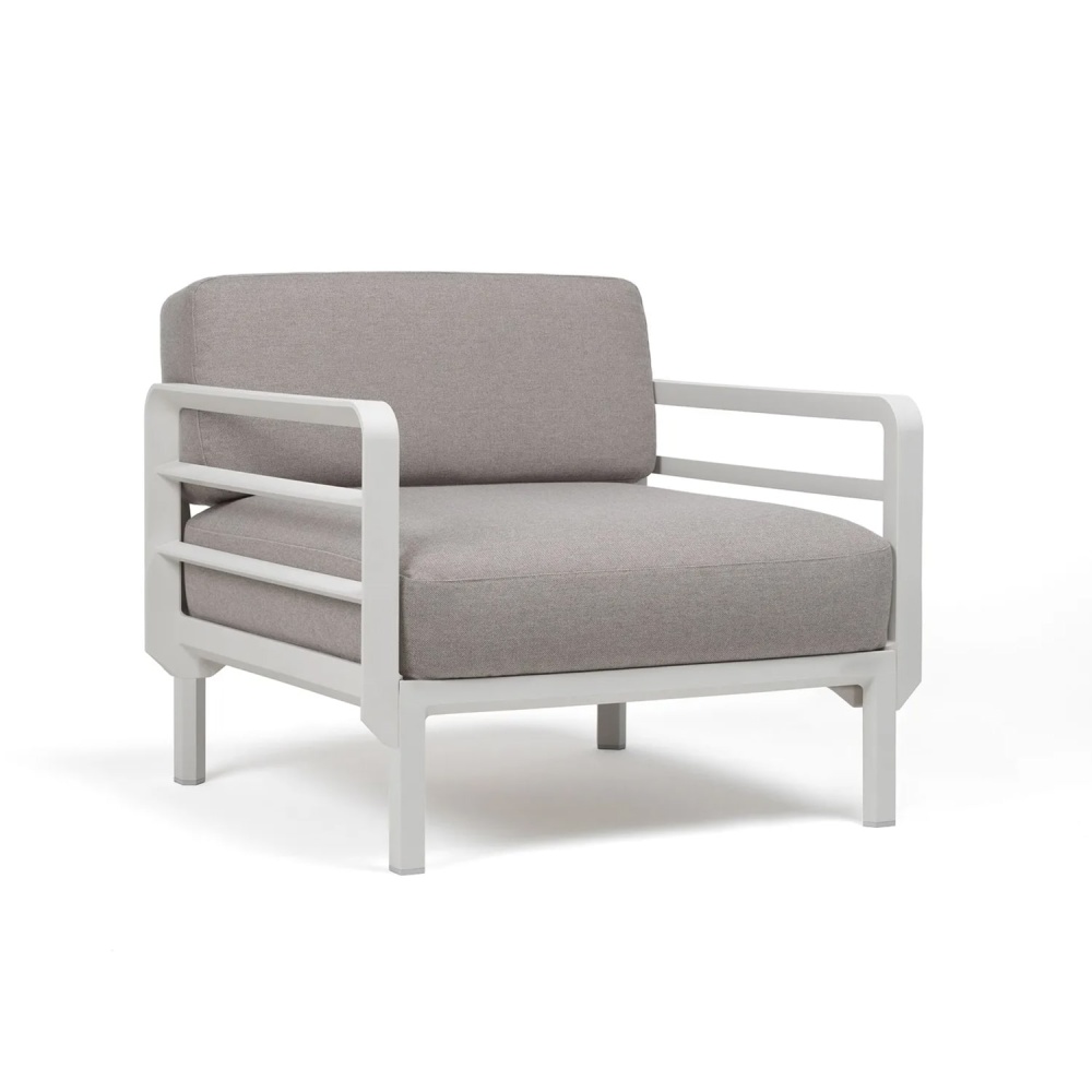 Outdoor fabric armchair with plastic frame D-Maximo