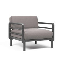 Outdoor fabric armchair with plastic frame D-Maximo