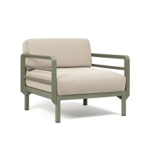Outdoor fabric armchair with plastic frame D-Maximo