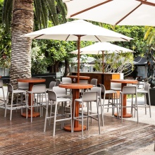 Stackable outdoor fiberglass polypropylene resin bar stool H-Faro