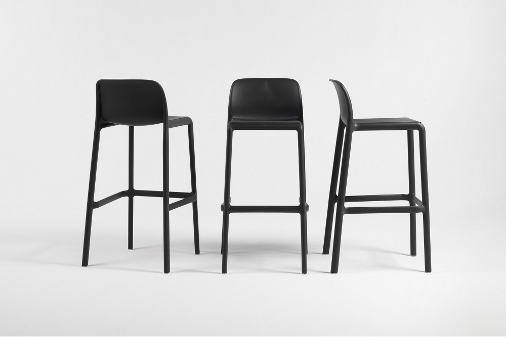 Stackable outdoor fiberglass polypropylene resin bar stool H-Faro