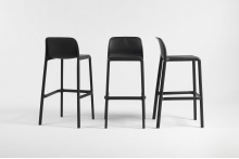 Stackable outdoor fiberglass polypropylene resin bar stool H-Faro