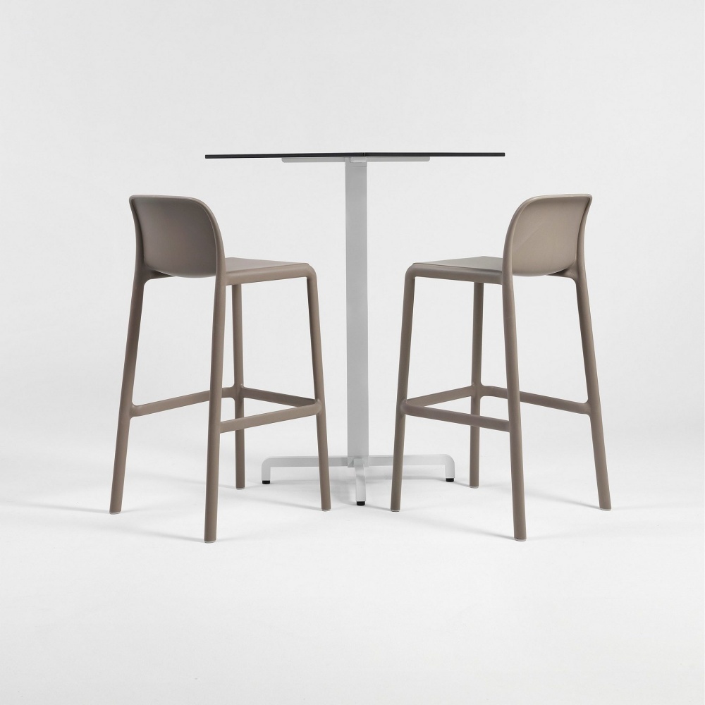 Stackable outdoor fiberglass polypropylene resin bar stool H-Faro