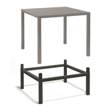 Aluminium bar table with a square polypropylene top Cube 80x80
