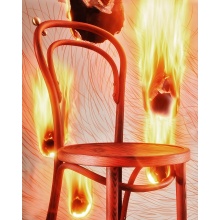 Chaise en bois courbé A-1880 Fuoco Arancia