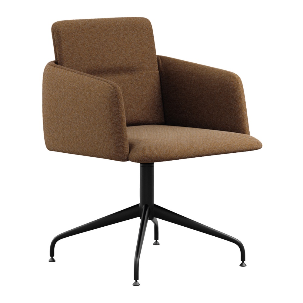 Upholstered swivel armchair with 4-spoke trestle base B-4064 Note 4