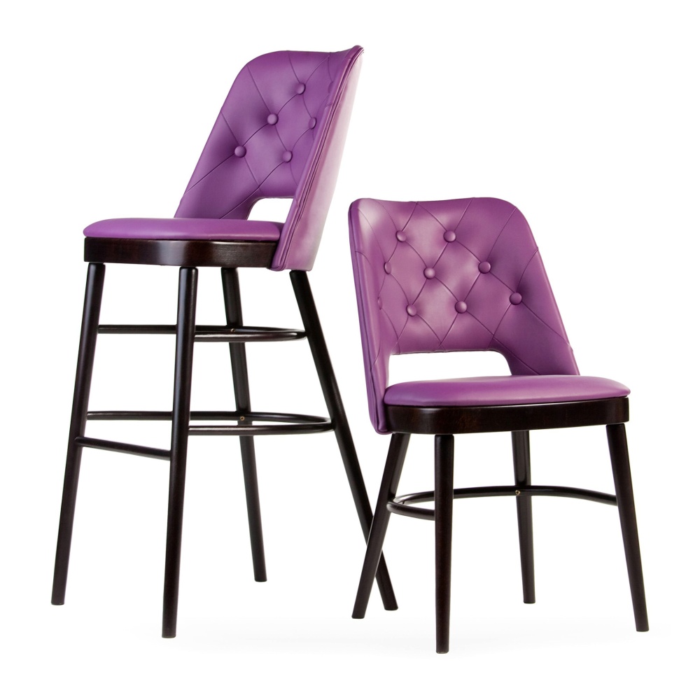 Upholstered wooden bar stool H-0045