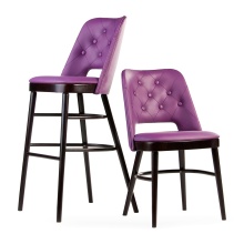 Upholstered wooden bar stool H-0045