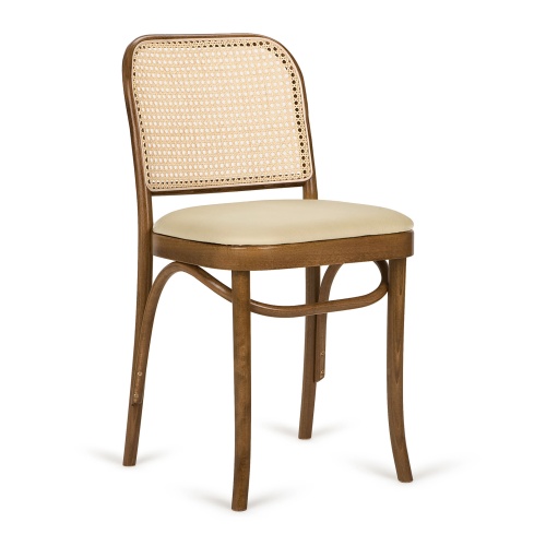 Chaise rembourrée avec dossier tressé