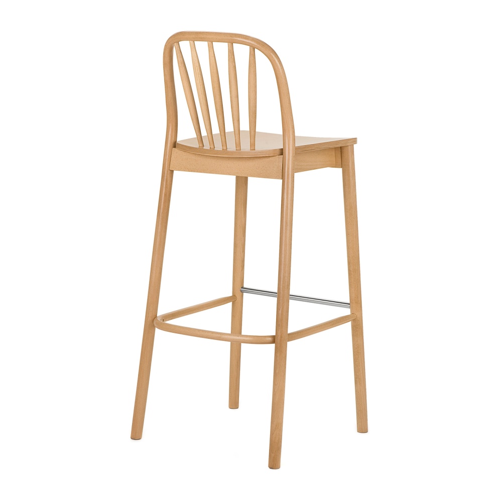 Beech wood vertical slat back high stool H-1070 Aldo Beech wood vertical slat back high stool H-1070 Aldo